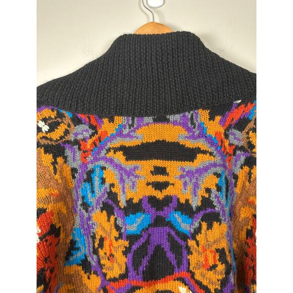 Vintage Needleworks Oversized Long Cardigan Sweater Jacket Hand Knit O/S Pockets - Picture 8 of 10